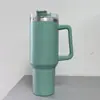 Taza termo de doble capa Big Mac de acero inoxidable 304 con asa de hielo de 40 oz, taza de agua para coche, taza portátil transfronteriza