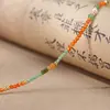 Nuevo brazalete de perlas estilo chino Dunhuang, cuentas de semillas de jadeíta, tobillera versátil multicolor estilo nacional de lujo ligero regalo