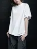 Top Camiseta Branca Soltinha de Manga Curta para Mulheres, Novo Estilo Verão 2026, Design Tricotado, Emagrecedor e Super Estiloso
