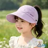 Sombrero de Sol para Niños, Sombrero de Sol de Secado Rápido para Verano, Sombrero de Bebé, Gorra Deportiva para Niñas con Parte Superior Abierta para Cola de Caballo, Sombrero de Sol