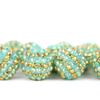 16-22MM Contas Bolas Furadas de Resina Contas Bolas Furadas Azul Água Listradas de Dourado Contas Grossas Contas Grandes