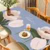 Pintura al Óleo Anti-quemaduras Mesa de Comedor Resistente a la Suciedad Cojín Estera Mesa de Café Aislamiento Térmico Impermeable Estera PVC Sin Viento Crema Mantel de Comedor Resistencia a Altas Temperaturas