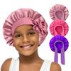 Nuevo Sombrero de Satén con Lazo de Cinta Elástica para Niños Transfronterizo Gorro de Ducha para Bebé Gorro de Noche Envío Directo