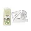 Juego de Reglas Morning&Light Arl96042 Set para Estudiantes con Regla Recta Ondulada, Escuadra, Regla Transparente, Juego de Aleación de Aluminio, Juego de Cuatro Piezas