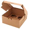 Caixa de Embalagem Personalizada para Bolo Caixa com Janela de Papel Kraft Descartável Caixa para Bolo de Aniversário Cakebox