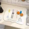 Tapete Drenante de Bancada de Cozinha Desenho Animado Fofo Tapete Secador de Louças Doméstico Antiderrapante Diatomito Tapete de Mesa de Jantar