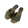 Primer Encuentro Ji Estilo Coreano Retro de Un Paso Abiertas por Delante Pantuflas de Piel para Mujer 2026 Nuevo Estilo Otoño Elegantes Chanclas con Plataforma de Cuña