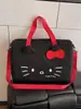 Bolsa de Almacenamiento para Ropa de Campus de Niña Gato Ligera con Ruedas Bolso de Mano para Viajes de Negocios Bolsa de Colección de Equipaje Dibujos Animados