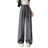 Pantalones de pierna ancha de seda helada para mujer, Novedad Primavera/Verano 2026, Pantalones de tiro alto con cordón, textura tie-dye, Casual, de longitud hasta el suelo, protección solar
