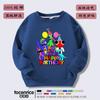 Roupas infantis Amigos do Arco-Íris outono e inverno Novo suéter com forro de fleece desenhos animados para meninos e meninas blusa de base casual tendência