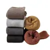 Meias longas grossas forradas com fleece acima do joelho para mulheres, meias de compressão quentes para panturrilha para outono e inverno, meias de inverno felpudas afuniladoras para as pernas