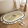 Alfombrillas de baño de lujo ligero transfronterizas de imitación de cachemir, Felpudos absorbentes ovalados para el baño del hogar, Felpudos resistentes a las manchas y fáciles de cuidar