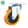Rueda giratoria de flor naranja mediana de 3 pulgadas tpr doble eje polea de pie 4 pulgadas pvc rueda universal 5 pulgadas rueda de flor