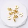 Retenedor de color micro-incrustado circonita redonda envuelta en oro de 18K espaciador de cuentas sueltas diy hecho a mano espaciador de collar material de accesorios de joyería