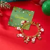 Pulsera Navideña Más Vendida en Amazon Contraste Rojo y Verde Copo de Nieve Campana Colgante de Árbol de Navidad Pulsera de Regalo de Navidad para Mujer