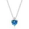 Collar de corazón de plata esterlina s925 para mujer, colgante de doce piedras de nacimiento de Amazon, cadena de clavícula, comercio transfronterizo entre Europa y Estados Unidos