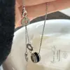 Collar de Plata de Ley S925 Cintura Delgada Camino a Través de Camino Artículo Caliente Números Romanos Lujo Ligero Sensación de Gama Alta Cadena para Clavícula Versátil ins