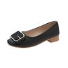 Flats de Moda para Mujer 2024 Nuevo Primavera y Otoño Estilo Coreano Versátiles Tacón Medio Mocasines de Suela Blanda Zapatos de Abuelita de Boca Baja para Mujer
