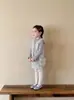 Roupa infantil coreana, conjunto estilo tweed para meninas, nova coleção de inverno 2026, conjunto fofo e adorável de colete de lã e saia para bebês meninas