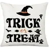 Funda de Almohada de Halloween Original de Calabaza Transfronteriza de Amazon Estampado de Lino Funda Decorativa para Cojín de Sofá del Hogar