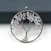 Comércio Exterior Árvore da Fortuna de Pedra Natural Sete Cores Árvore de Cascalho de Cristal Árvore da Vida Pingente Colar Envolto em Fio Acessórios de Joias DIY