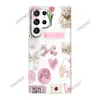 Capa de Celular com Ilustração Exclusiva de Urso Tulipa de Comércio Exterior para Galaxy S24, Capa Película de Cobertura Total Samsung S23 Estilo Doce
