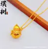 Nuevo collar bañado en oro estilo chino para mujer, diseño moderno y versátil, colgante de brújula de ocho tesoros, cadena para clavícula de calabaza, accesorio versátil