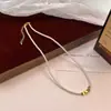 Collar de Perlas Pequeñas de Grano Fino de Plata Rota Grado Fino 3mm Cadena para Clavícula de Perlas de Plata Rota Collar de Temperamento Femenino Versátil