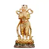 Niño y Niña Dorados de Resina, Niño Dorado Bañado en Oro de la Buena Fortuna, Niña Dragón, Decoración de Salón de Buda para Niño y Niña, Adorno de Estatua de Buda para el Hogar
