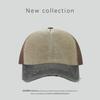 Gorra de Béisbol Retro de Malla de Algodón Transpirable con Agujeros, Cubre Rostro, Protección Solar, Gorra de Visera de 5 Piezas para Conductores de Camiones, Circunferencia de Cabeza Grande