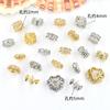 Color Oro Real Galvanizado 18K Diamante Conservador del Color Cuadrado Zirconio Cuentas Sueltas Espaciador Accesorios de Cristal para DIY Accesorios para Pulseras de Perlas Joyería