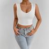 Europeo y Americano Verano Nuevo Más Vendido Chaleco Pequeño de Tirantes para Mujer Moda Casual Espalda Hermosa Adelgazante Color Sólido Top Combinable