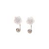 Aretes de Flor Rosa Frescos para Mujer, Diseño Amigable para las Orejas, Diseño de Nicho, Estilo Bosque, Aretes de Tornillo de Flor Transparente