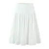 Luar Branco Puro, Brisa Suave, Blusa Curta Atmosférica, Saia Longa, Saia Curta de Renda Doce, Estilo Europeu e Americano