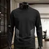 Camiseta de manga larga para hombre, capa interior de otoño para hombre, camiseta base elástica de corte holgado, camiseta estampada estilo coreano ins para hombre
