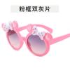 Novos Óculos de Sol Infantis Estilo Coreano com Laço Duplo Óculos de Sol Fofos para Bebê Feminino ins Óculos para Fotos da Moda Tendência