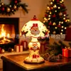 Nueva Lámpara de Mesa Navideña Brillante de Papá Noel y Reno Artesanía de Resina Adorno Decorativo Creativo para el Hogar