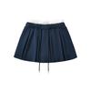 Falda Deportiva con Cordones de Encaje de Estilo Americano con Costuras de Encaje Doble Cintura para Mujer Primavera y Otoño Nueva Falda Académica Plisada Falda Línea A