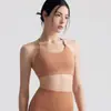 Top Regata Esportivo Decote Halter com Sensação de Segunda Pele Feminino Top Sutiã para Yoga Moda Europeia e Americana Costas Bonitas Sutiã Push-Up com Bojos Fixos