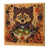 Set de Arte de Pintura de Diamantes DIY de Halloween Transfronterizo con Pegatinas de Perlas, Pintura Decorativa para Colgar en la Pared con Atmósfera Festiva