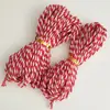 Corda de Algodão Bicolor 1,5mm Tecida à Mão DIY Cordão Fino de Algodão Colorido de Duas Fios Vermelho Etiqueta Pendurada Cordão de Juta 10 Metros 20 Metros
