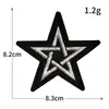 Sello de Bordado por Computadora Estrella de Cinco Puntas Transfronterizo de Comercio Exterior Parche de Tela Bordado con Hilo Dorado y Plateado Parche Decorativo para Ropa Chaqueta Insignia
