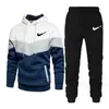 Nuevo Traje de Sudadera para Hombre Otoño 2025 con Capucha Deportivo Holgado de Manga Larga Pantalones Casuales Traje Casual de Dos Piezas
