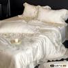 Conjunto de Quatro Peças em Algodão Jacquard Francês Tengsi Capa de Edredom Sedosa Lençol de Cama Branco Fresco Princesa Roupa de Cama de Luxo Leve de Alta Qualidade