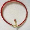 Pulsera Minimalista de Moda con 4 Cuentas Rojas Facetadas para Mujer Joyería Ultra Fina Pulsera de Cristal de Vidrio Lujo Ligero