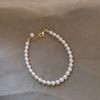 Pulseira de Pérola de Vidro Elegante Simples Imitação Pérola Cristal Shijia Quente e Suave Feminina Elegante Pulseira Empilhada