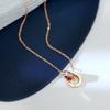 Colar de Aço Titânio Inoxidável com Números Romanos que Não Desbota Design de Nicho de Luxo Leve para Mulheres Corrente Clavicular de Zircônia Entrelaçada de Alta Qualidade
