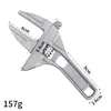 Llave inglesa para grifo y baño, de boca abierta, aleación de aluminio, mango corto, para tuberías de desagüe, accesorios de plomería, pinzas para tuberías para desmontar lavabos