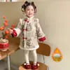 Conjunto de Año Nuevo para Niña Invierno 2025 Nuevo Elegante Traje Tang Estilo Chino para Niños Conjunto Grueso de Invierno para Año Nuevo