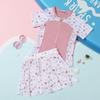 Falda de Princesa Estilo Occidental para Niños Secado Rápido Dulce Protección Solar Vacaciones Niñas Niños Medianos y Grandes Floral Nuevo Traje de Baño Traje de Baño Dividido